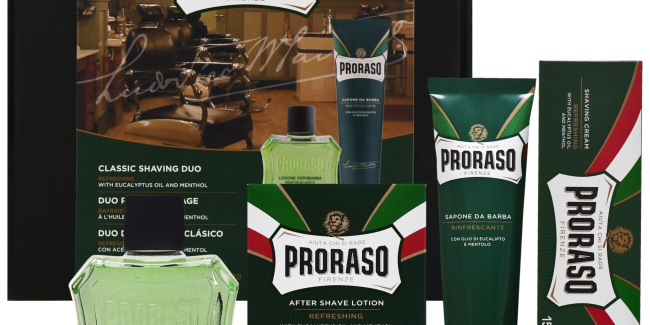 Proraso Refreshing Classic Duo Pack Shaving – krem do golenia i płyn po goleniu, 150ml+100ml