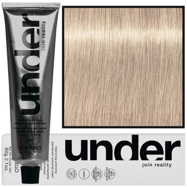 Montibello Under – profesjonalna farba do włosów, 60ml 10.13 / 10AG | Najjaśniejszy Popielato Złocisty Blond