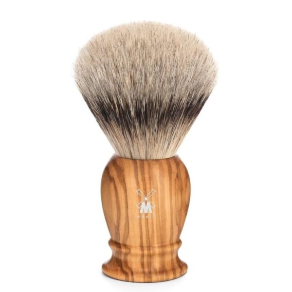 Pędzel do golenia Muhle CLASSIC 93H250, borsuk SILVERTIP, drzewo oliwne