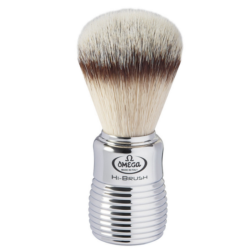 Omega 0146113 pędzel do golenia syntetyk HI-BRUSH srebrny