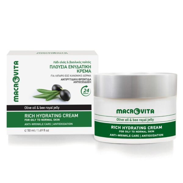 Macrovita naturalny krem przeciwzmarszczkowy intensywnie nawilżający do cery normalnej i tłustej 50ml