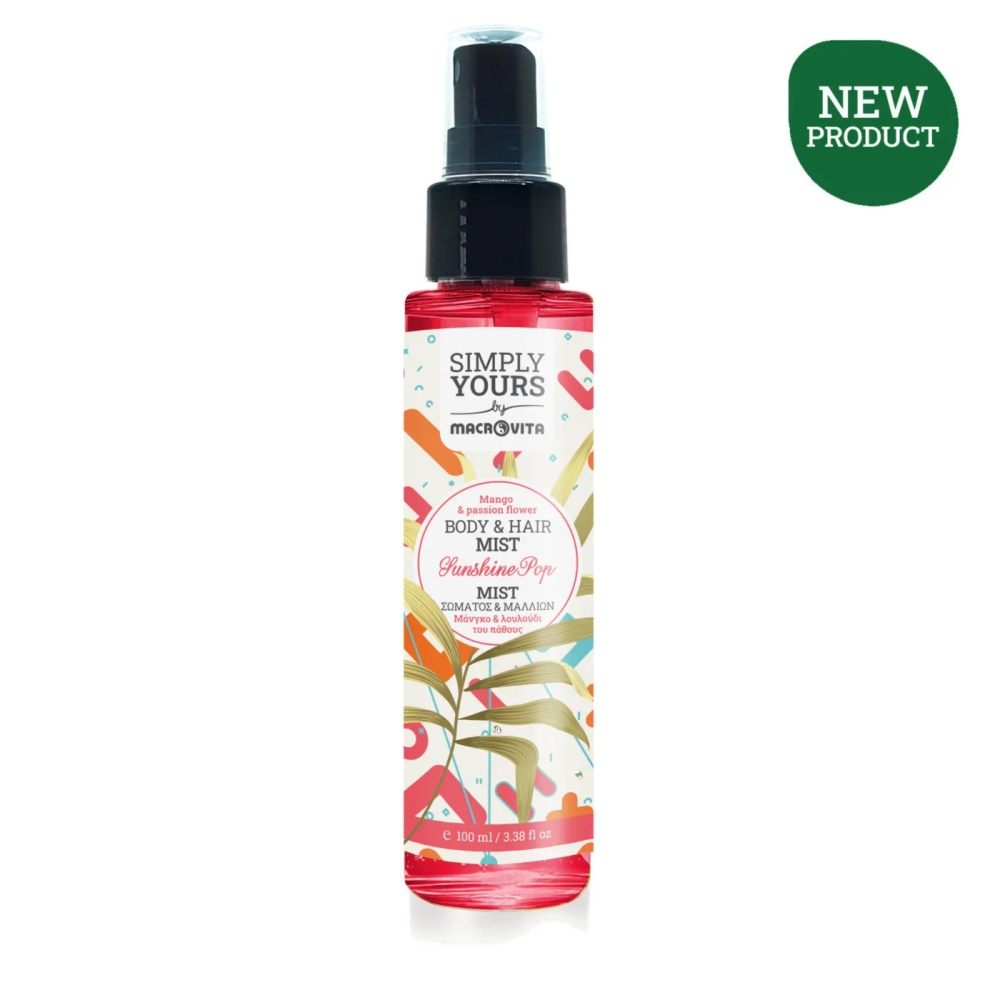 Macrovita mgiełka do ciała i włosów Sunshine Pop mango i kwiat passiflory 100ml