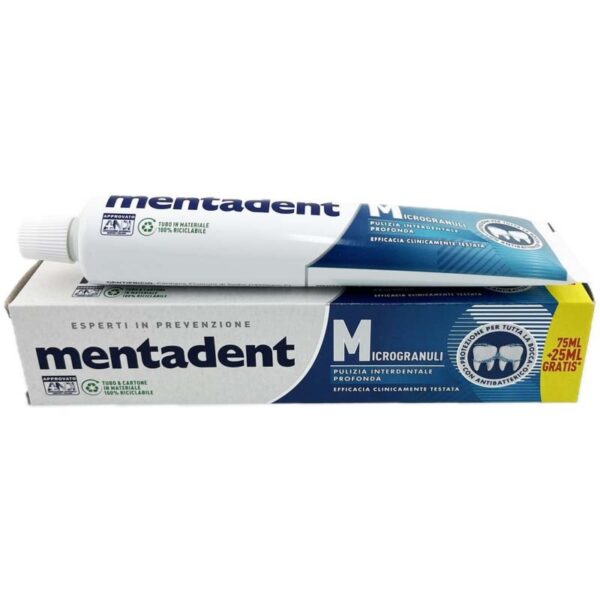 Mentadent Mikrogranulki pasta do zębów 75ml+25ml ekstra