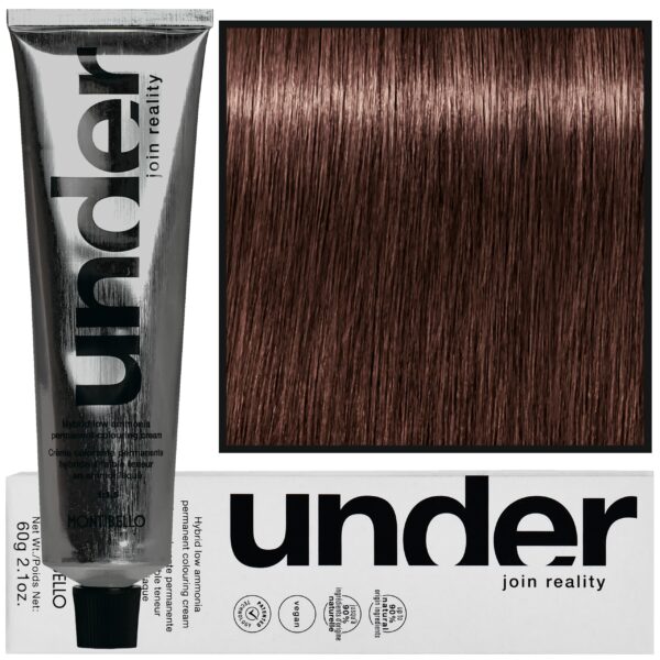 Montibello Under – profesjonalna farba do włosów, 60ml 4.62 / 4BP | Średni Brąz Brązowo-Perłowy