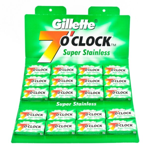 Żyletki Gillette 7 o`clock Super Stainless (zielone) 100 sztuk