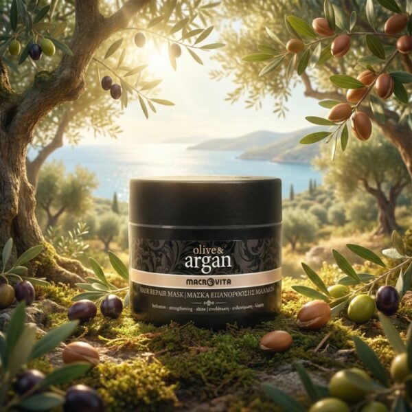 Macrovita Olive & Argan naturalna maska naprawcza do włosów z olejkiem arganowym 200ml