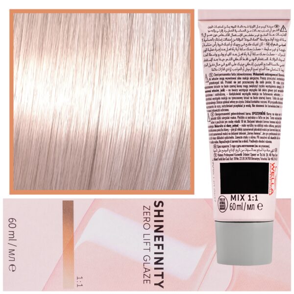 Wella Shinefinity Zero Lift Glaze - profesjonalna farba do włosów, 60ml 07.39 | Średni Złocisto-Popielaty Blond
