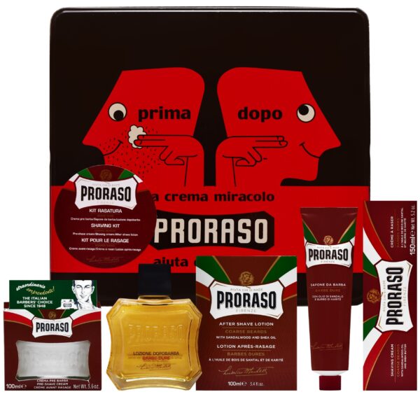 Proraso Red Nourishing Shaving Gift Box – zestaw do golenia, krem 100ml, lotion 100ml oraz mydło 150ml
