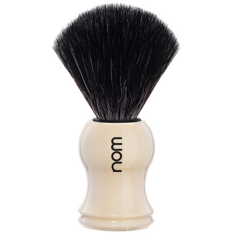 nom GUSTAV 21CR pędzel do golenia syntetyk BLACK FIBRE kremowy