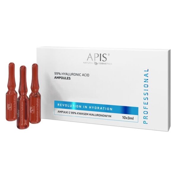 Ampułki z kwasem hialuronowym 4D 99% - Apis Rewolucja w Nawilżeniu - 10 x 3 ml