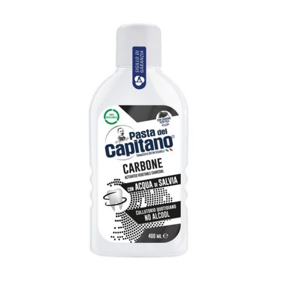 Pasta del Capitano Carbone płyn do płukania jamy ustnej z węglem drzewnym i szałwią 400ml