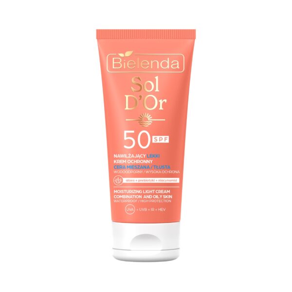 Bielenda Ochronny LEKKI krem do opalania twarzy SPF 50 - cera mieszana / tłusta