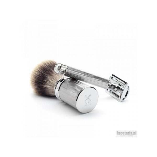Muhle DE 31M89 pędzel do golenia syntetyk SILVERTIP FIBRES metal
