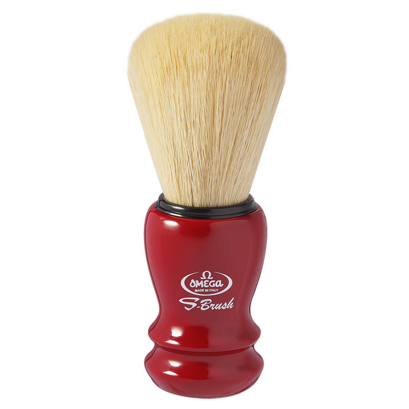 Omega S10108 PROF pędzel do golenia syntetyk S-Brush bordowy