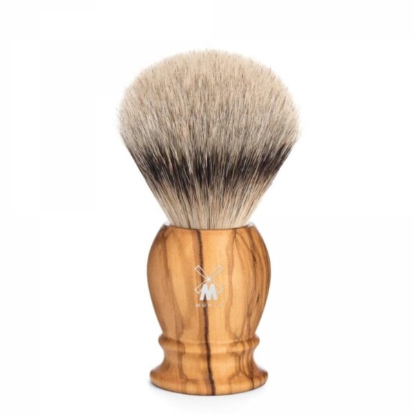 Pędzel do golenia Muhle CLASSIC 091H250, borsuk SILVERTIP, drzewo oliwne