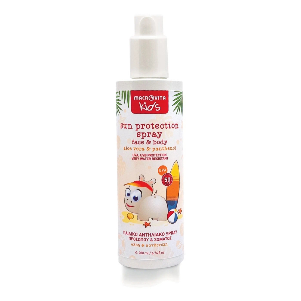 Macrovita Kids spray przeciwsłoneczny do twarzy i ciała SPF50 aloes & panthenol 200ml