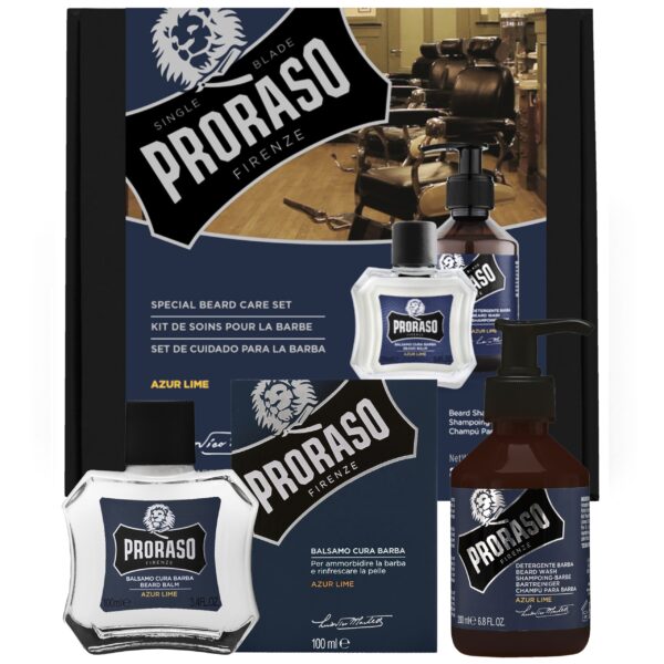 Proraso Azur Lime Duo Pack Balm + Beard Wash – zestaw do brody, balsam 100 ml + szampon 200 ml