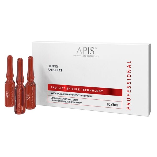Liftingujące ampułki z DMAE i biomimetyczną konotoksyną - Apis Pro-Lift Spicule Technology - 10 x 3 ml