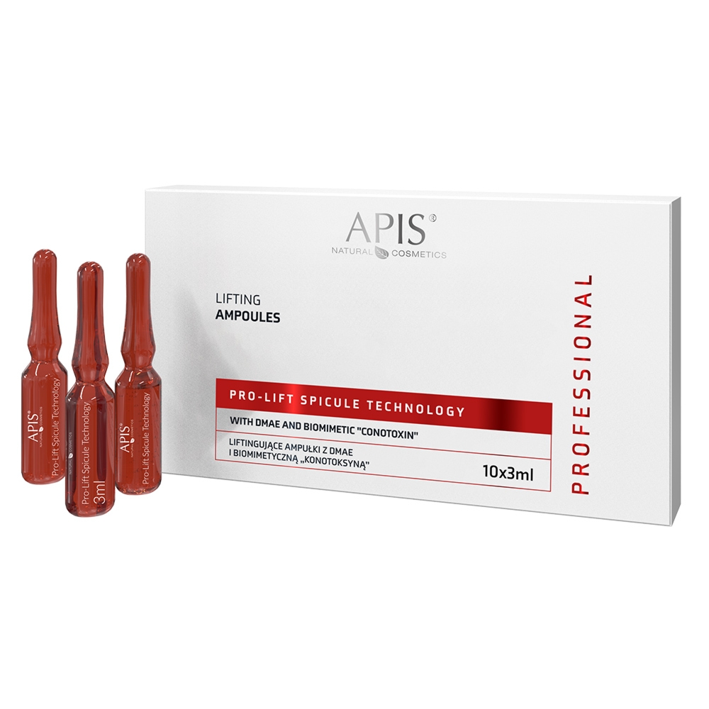 Liftingujące ampułki z DMAE i biomimetyczną konotoksyną - Apis Pro-Lift Spicule Technology - 10 x 3 ml