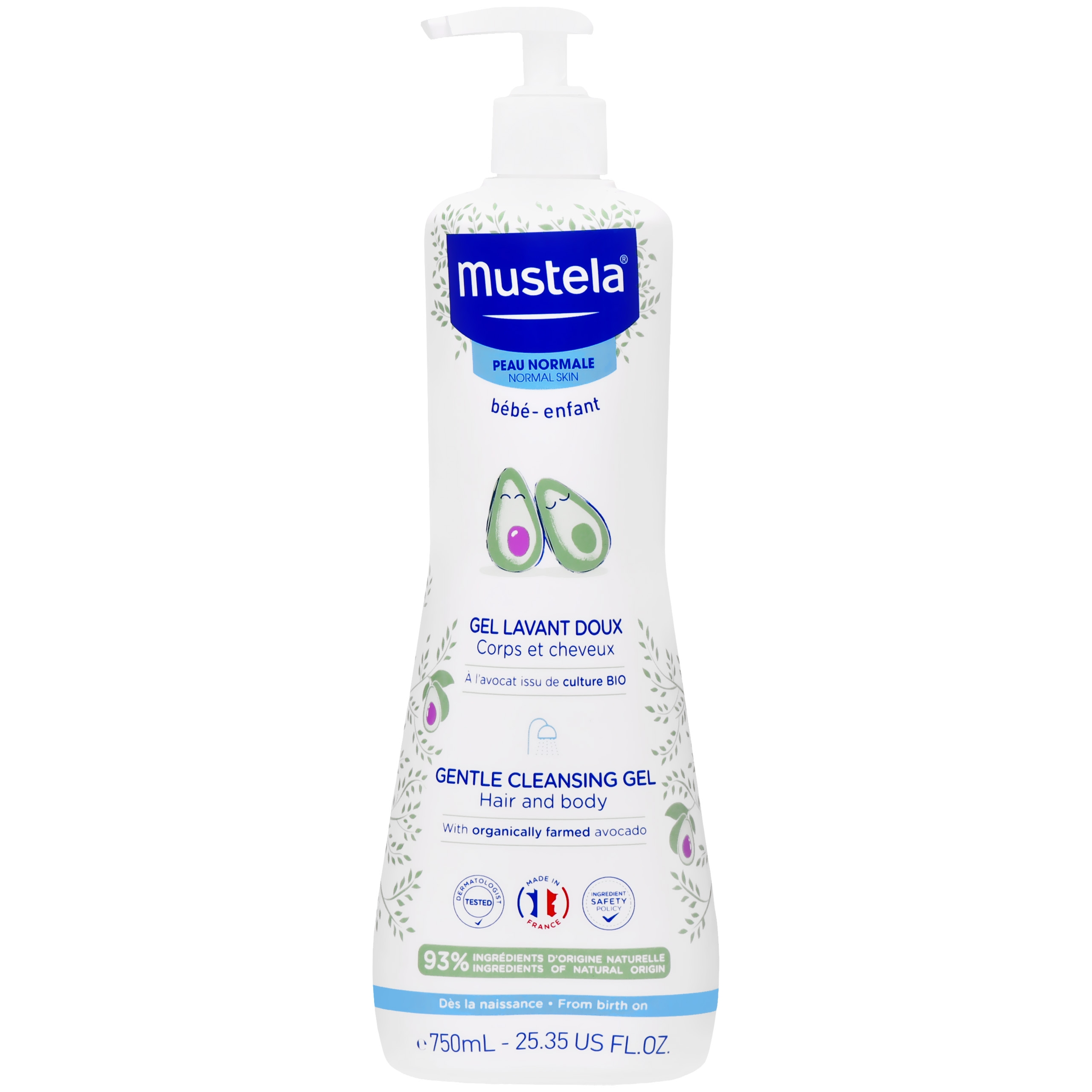 Mustela Gentle Cleansin HairBody Gel - żel do codziennej higieny niemowląt i dzieci, 750ml
