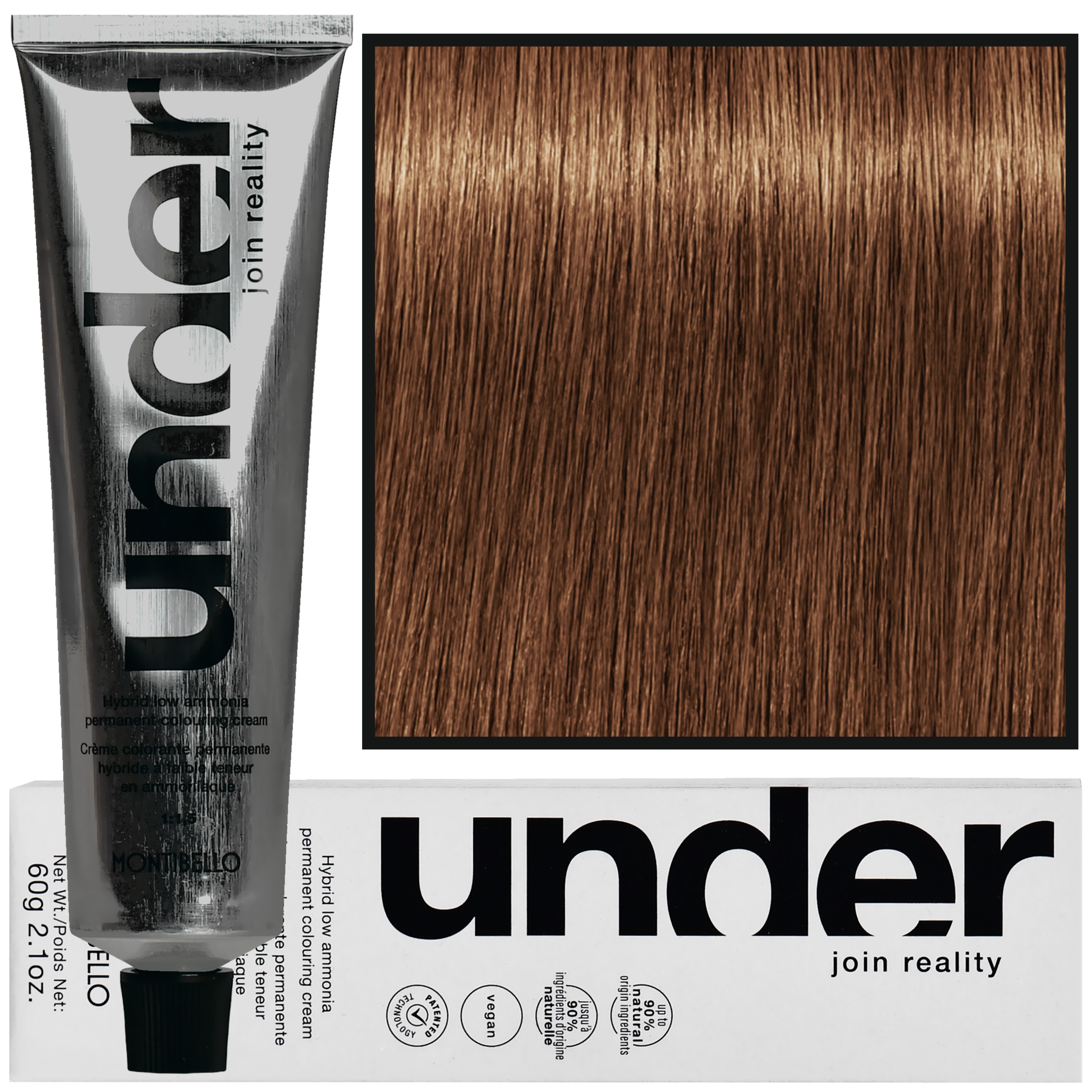 Montibello Under – profesjonalna farba do włosów, 60ml 8.23 / 8PG | Jasny Blond Perłowo-Złoty