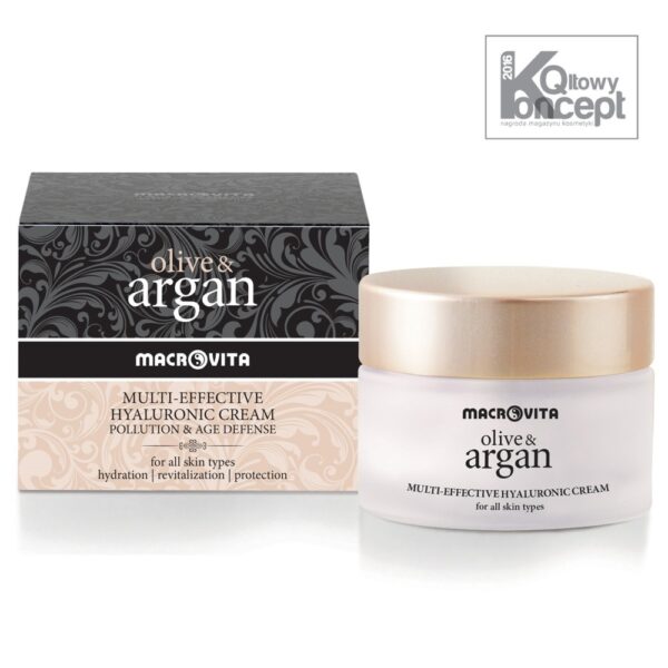 Macrovita Olive & Argan Multi-Effective naturalny 24-godzinny krem hialuronowy z arganowymi komórkami macierzystymi 50ml