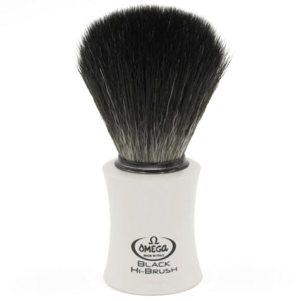 Omega 0196819 Black HI-BRUSH pędzel do golenia syntetyk biały