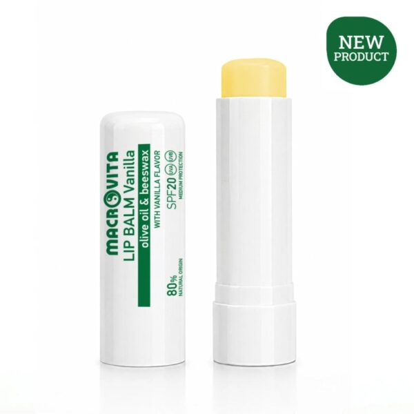 Macrovita balsam do ust z oliwą i woskiem pszczelim SPF20 Wanilia 4g