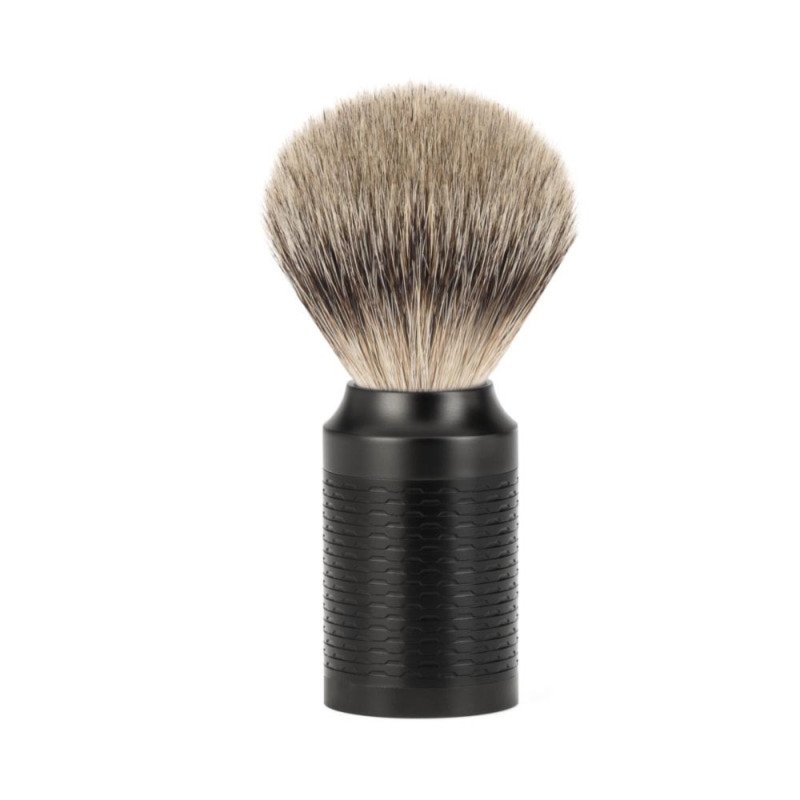 Pędzel do golenia Muhle ROCCA JET, borsuk SILVERTIP, czarny