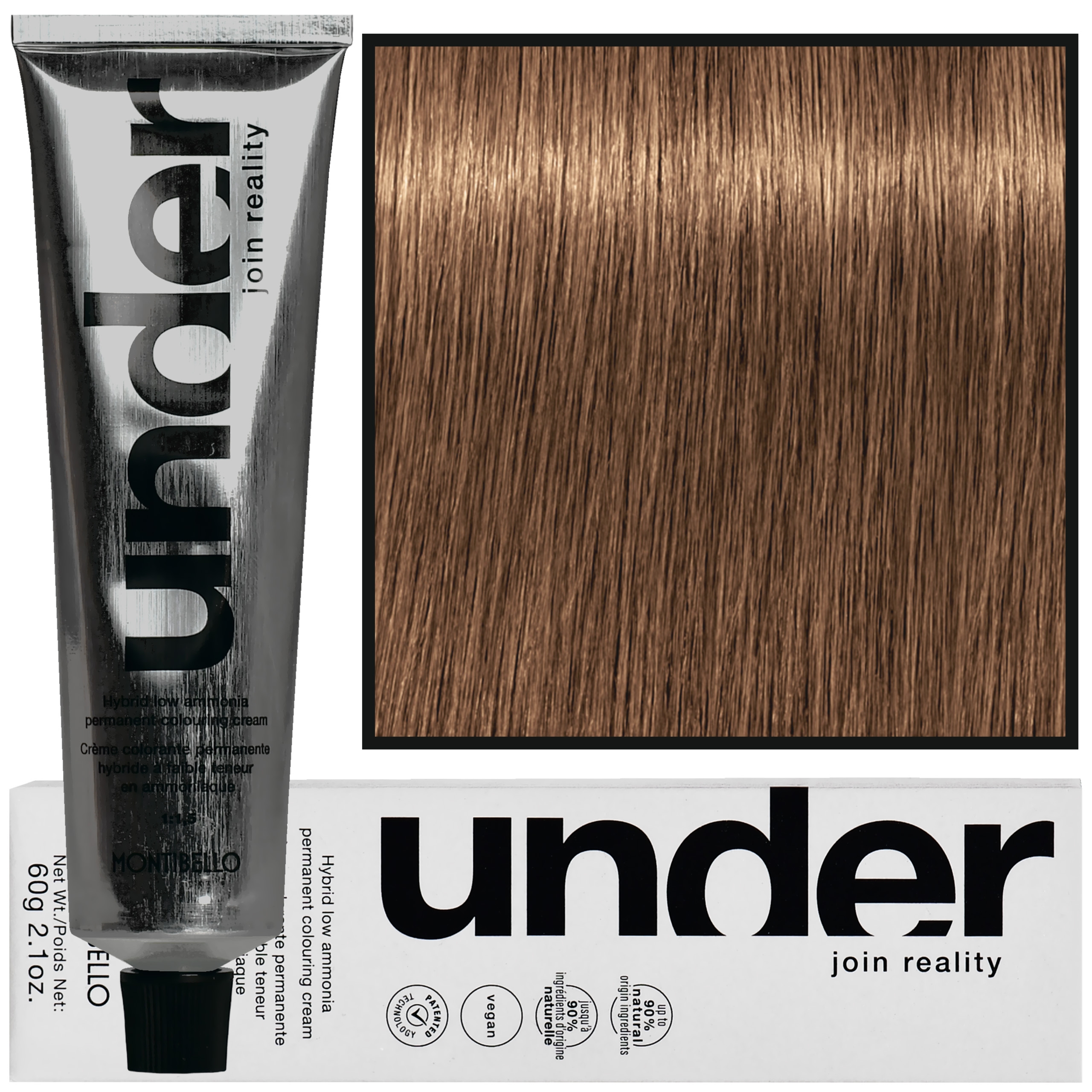 Montibello Under – profesjonalna farba do włosów, 60ml 9.23 / 9PG | Bardzo Jasny Perłowo Złocisty Blond