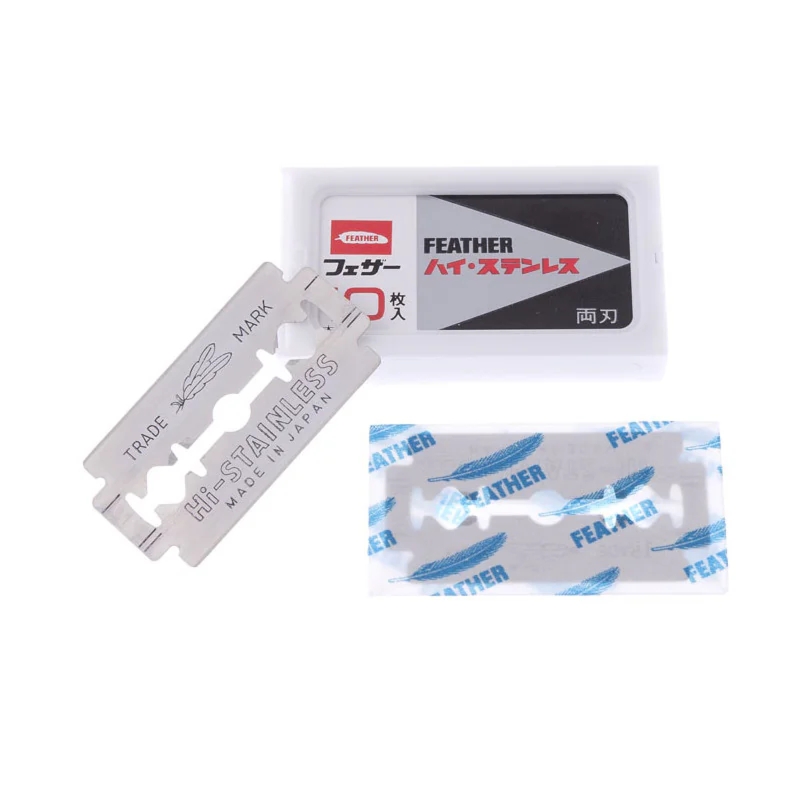 Żyletki FEATHER FH-10 Hi-Stainless (czerwono-czarne) 10 sztuk