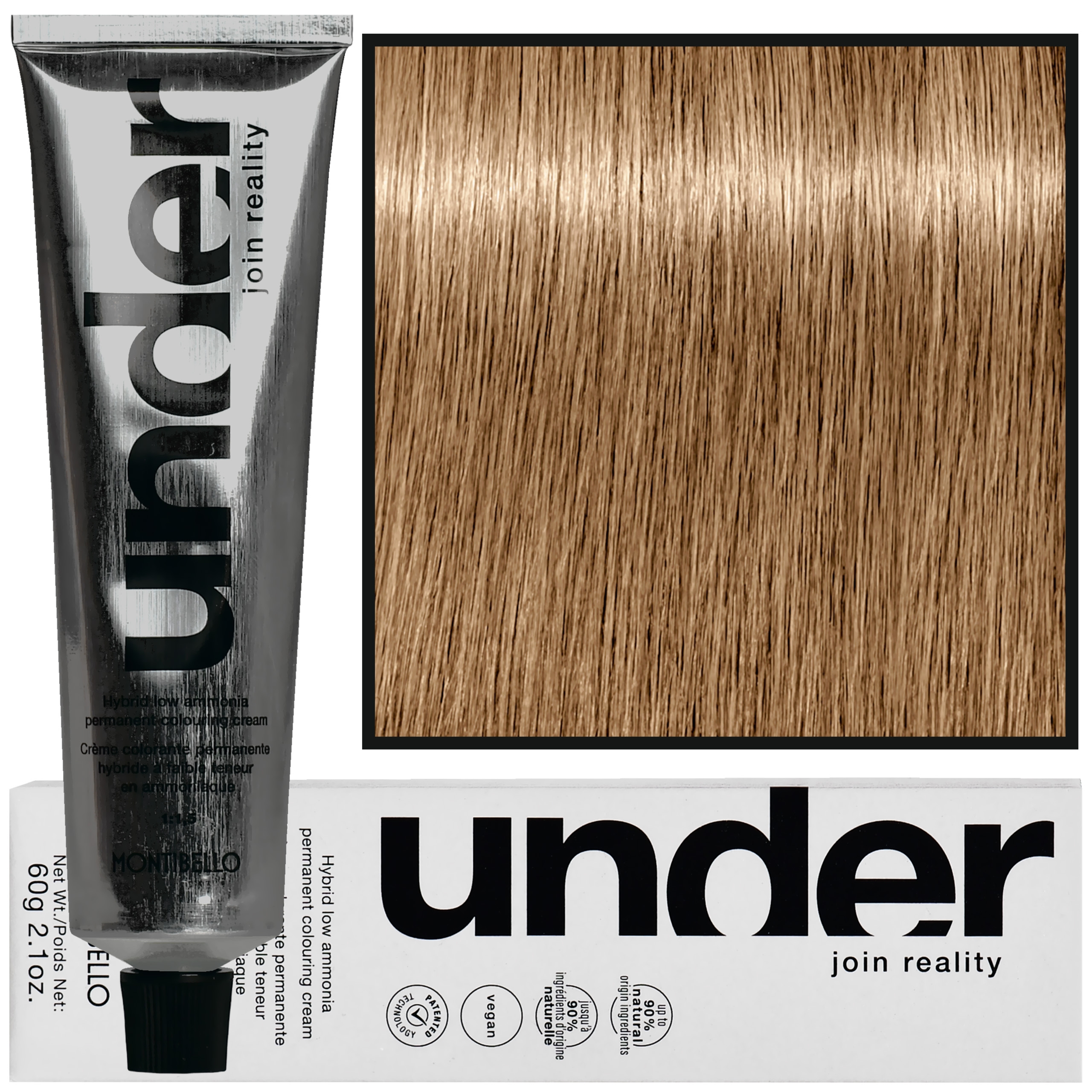 Montibello Under – profesjonalna farba do włosów, 60ml 8.0 / 8N | Naturalny Jasny Blond