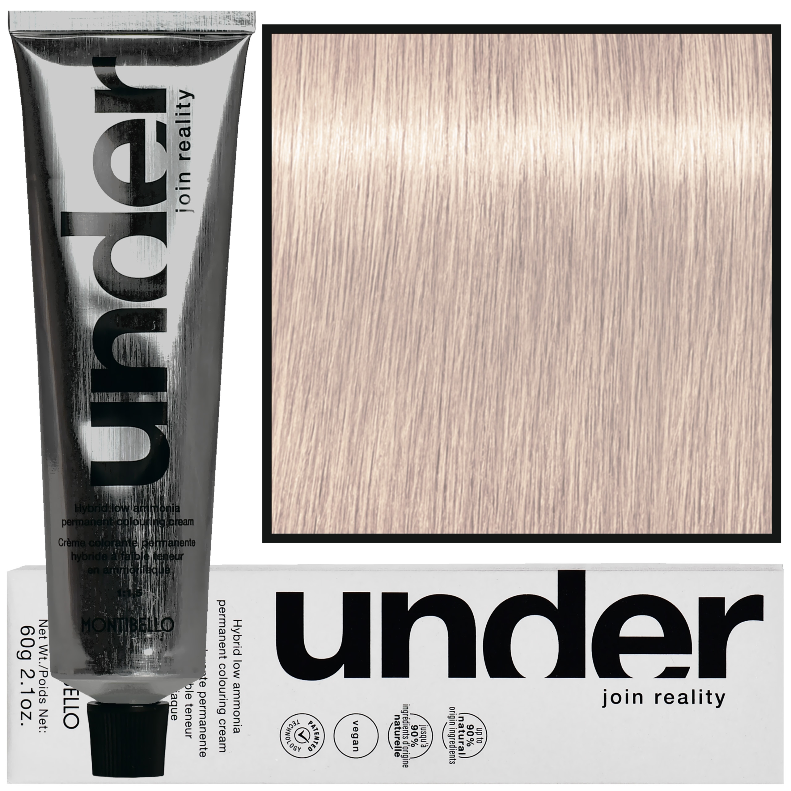 Montibello Under – profesjonalna farba do włosów, 60ml 10.32 / 10GP | Najjaśniejszy Złocisto Perłowy Blond
