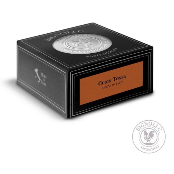 Saponificio Bignoli Cuoio Tonka mydło do golenia w tyglu (Skóra i Tonka) 175g