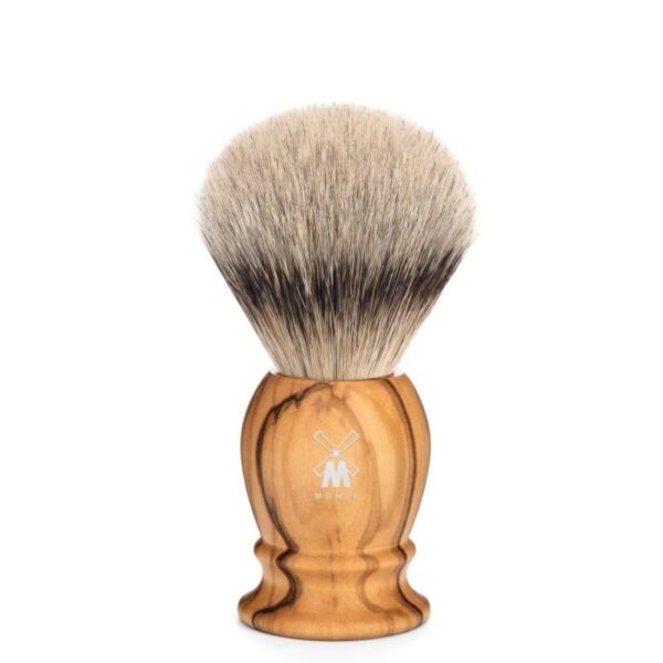 Pędzel do golenia Muhle CLASSIC 099H250, borsuk SILVERTIP, drzewo oliwne