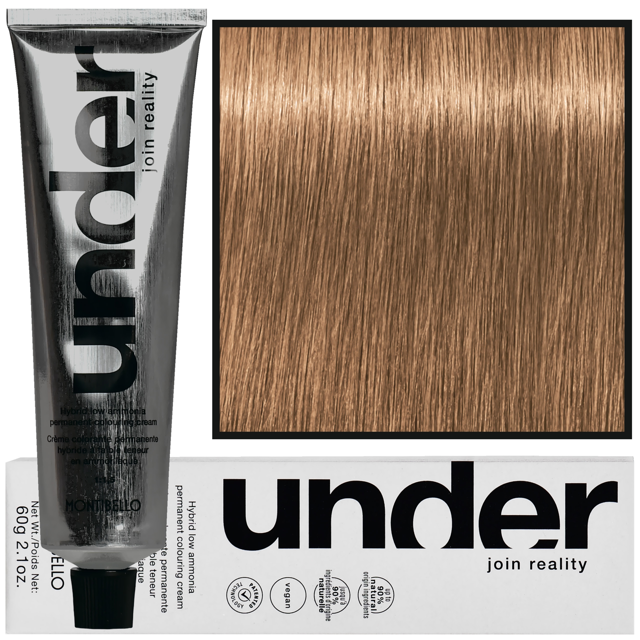 Montibello Under – profesjonalna farba do włosów, 60ml 7.0 / 7N | Naturalny Średni Blond