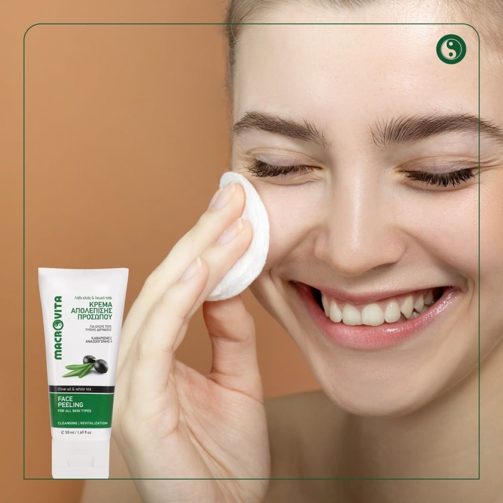 Macrovita naturalny peeling do twarzy z bio-oliwą i białą herbatą 50ml