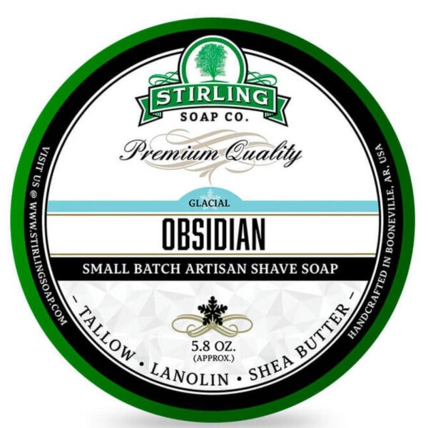 Stirling Glacial Obsidian mydło do golenia w tyglu 170ml