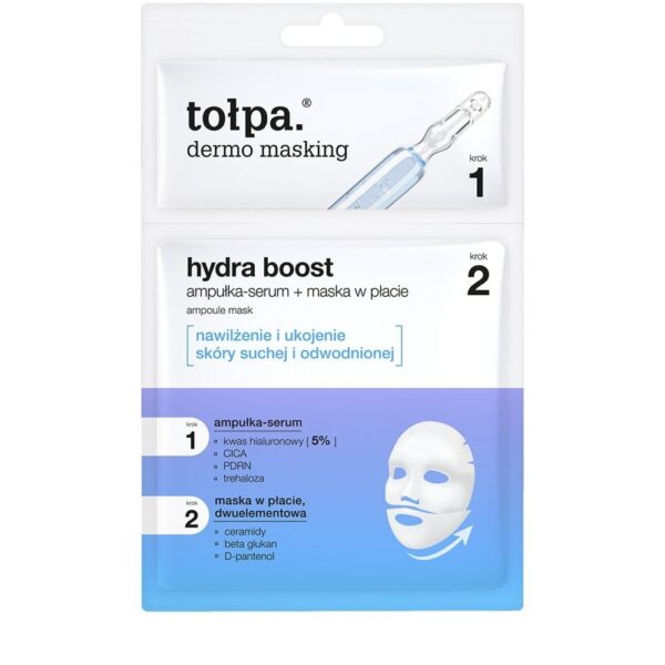 tołpa. dermo masking dwuetapowa maska w płachcie, hydra boost ampoule mask, 1 szt.