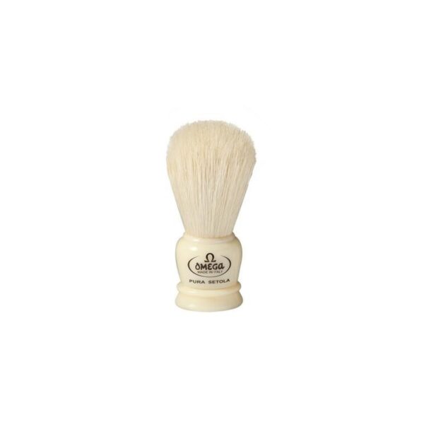 Mini pędzel do golenia Omega 50068CR, szczecina, kremowy