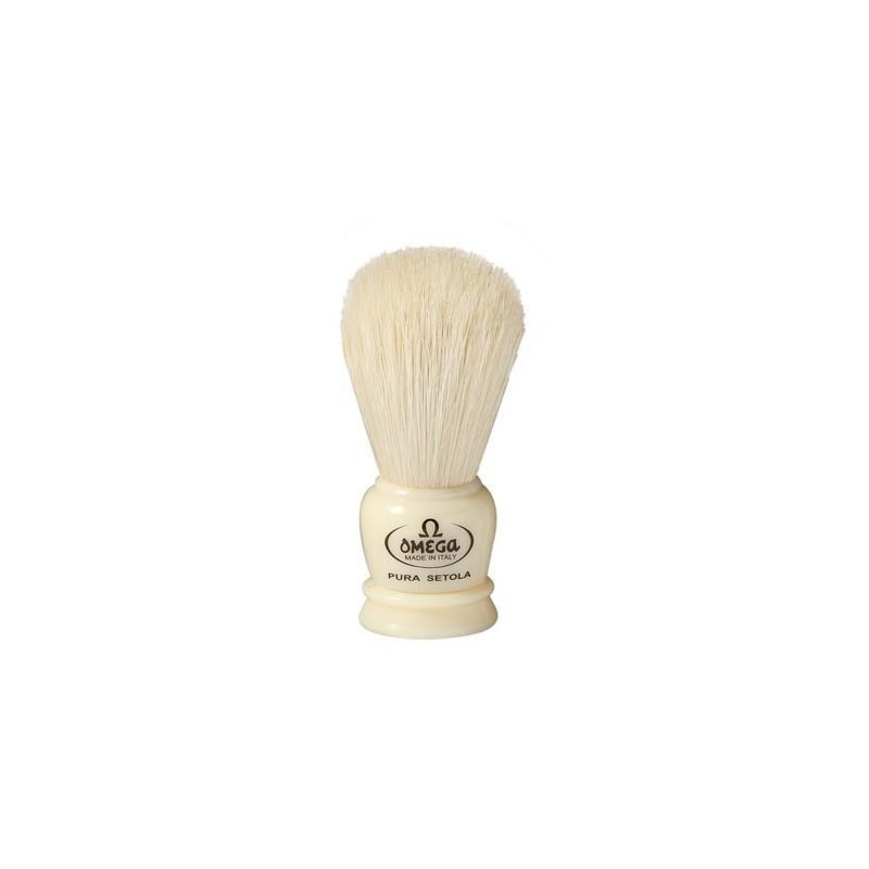Mini pędzel do golenia Omega 50068CR, szczecina, kremowy