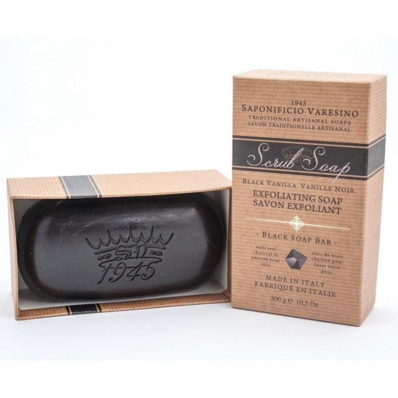 Saponificio Varesino Scrub Carbone Black Vanilla mydło peelingujące węgiel roślinny 300g