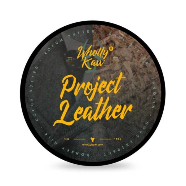 Wholly Kaw Project Leather mydło do golenia w tyglu 114g