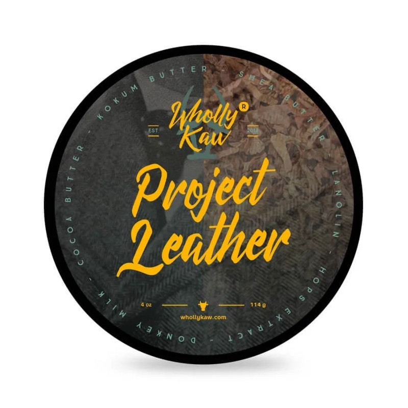 Wholly Kaw Project Leather mydło do golenia w tyglu 114g