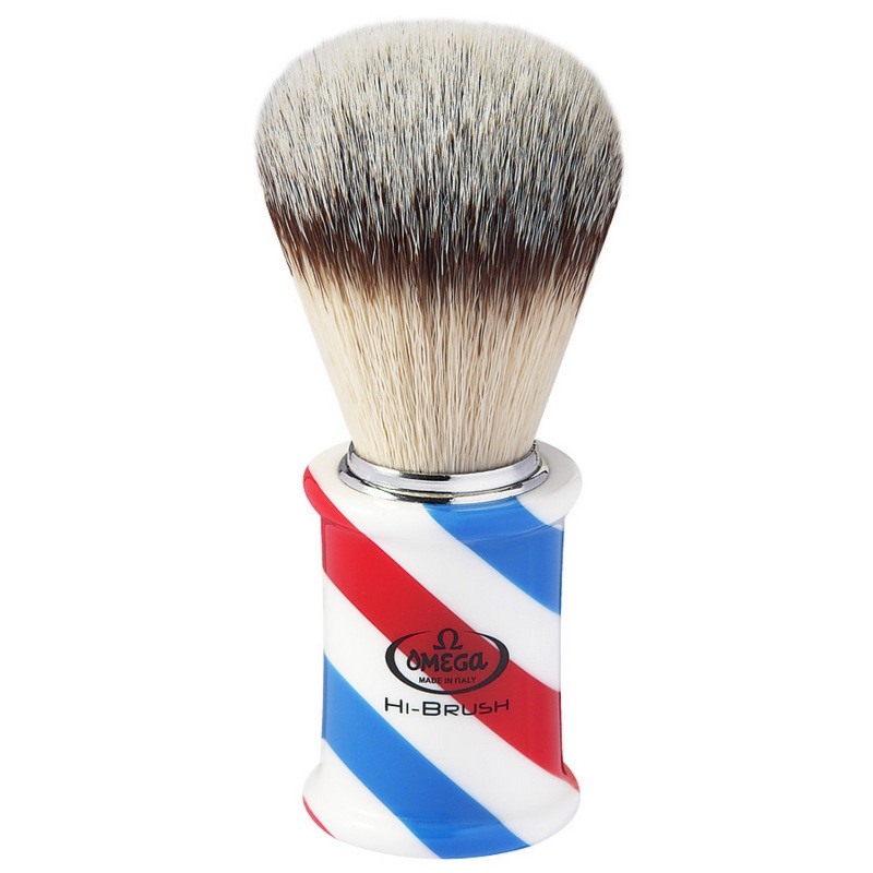 Omega 0146735 Barber Pole pędzel do golenia syntetyk HI-BRUSH