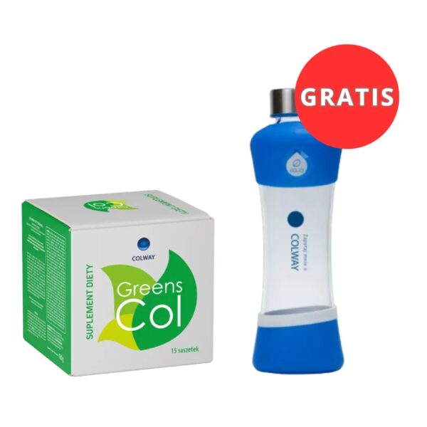 GreensCol - energia i odporność + Butelka ze szkła borokrzemowego GRATIS
