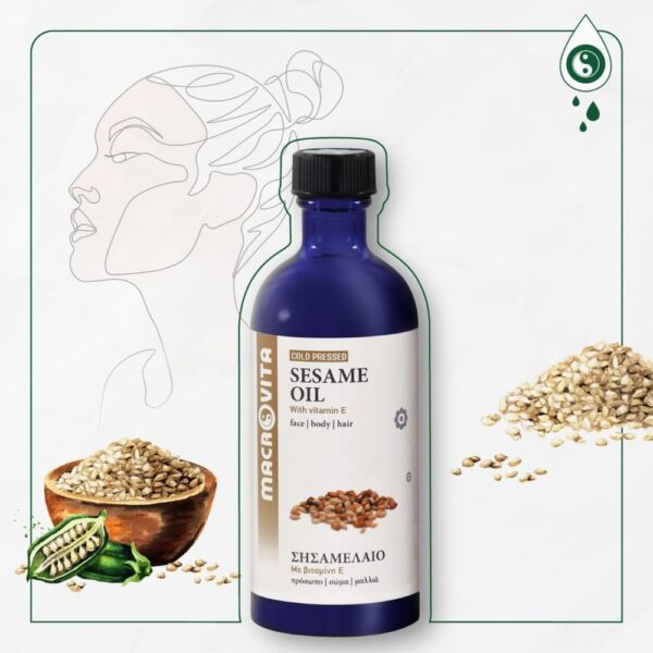 Macrovita Olejek Sezamowy w naturalnych olejach tłoczony na zimno z witaminą E 100ml