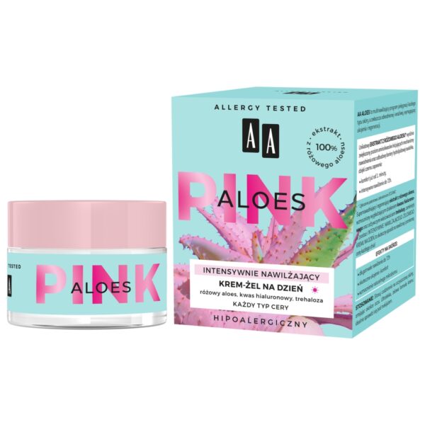 AA ALOES PINK Intensywnie nawilżający żelowy krem na dzień 50 ml