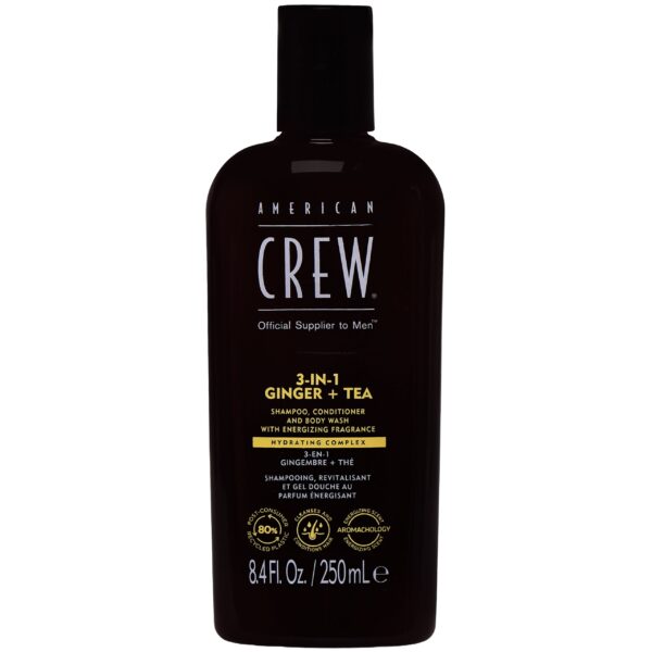 American Crew 3in1 Ginger + Tea Gel - żel 3w1 do mycia włosów i ciała, 250 ml