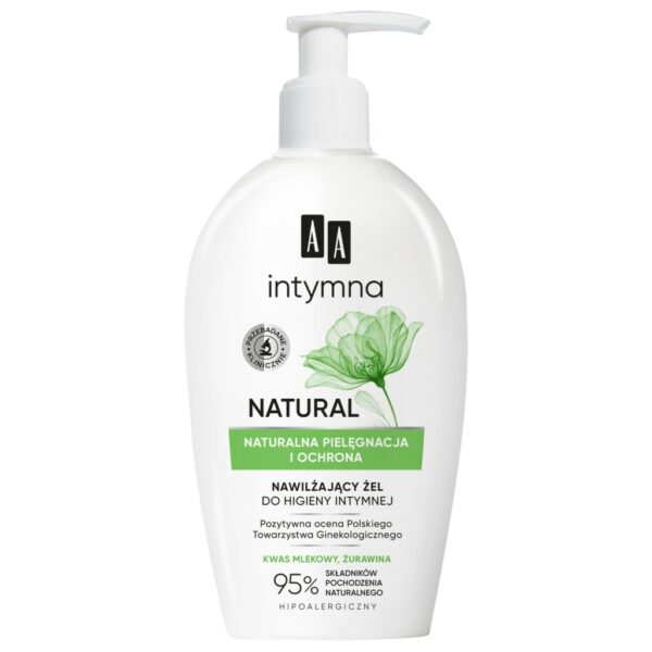 AA INTYMNA Ochrona&Pielęgnacja NATURAL 95% Żel nawilżający do higieny intymnej 300 ml
